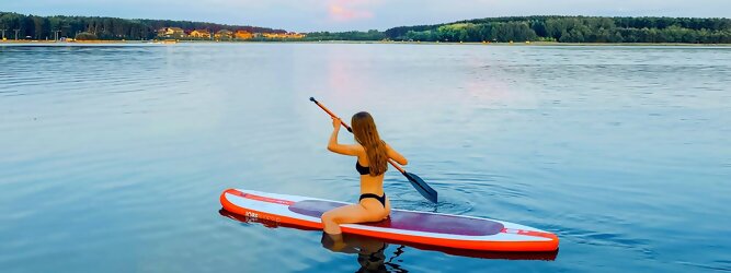 Trip Tschechien - Wassersport mit Balance & Technik vereinen | Stand up paddeln, SUPen, Surfen, Skiten, Wakeboarden, Wasserski auf kristallklaren Bergseen